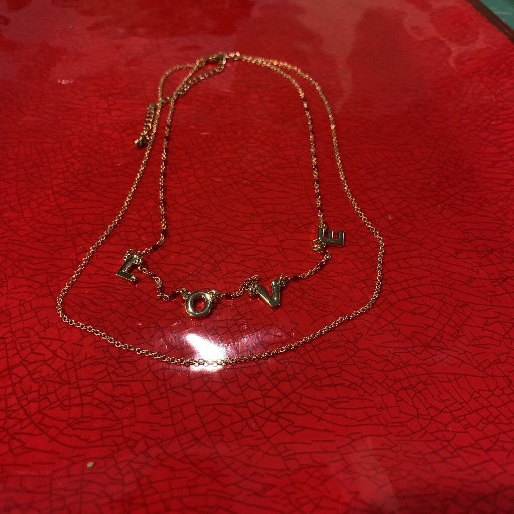Red and Gold LOVE necklace