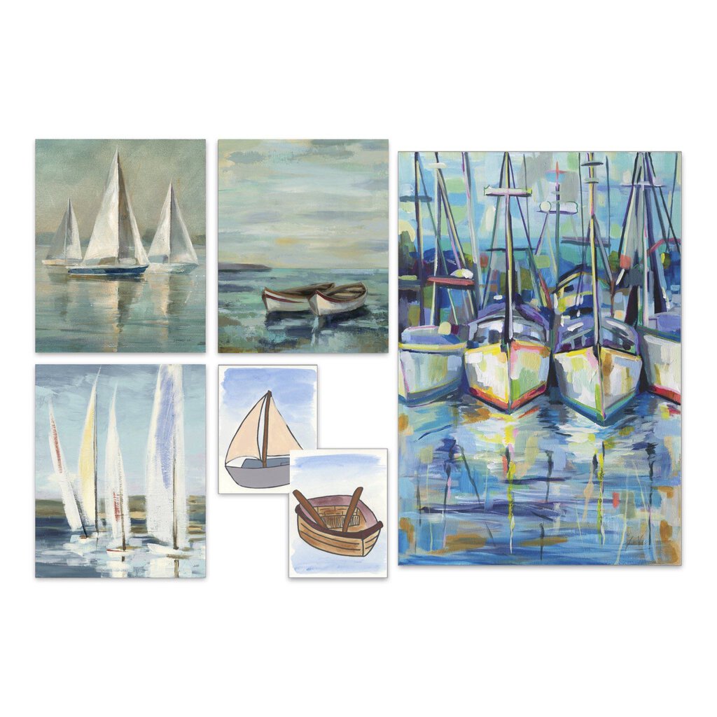 Boats Multi Canvas Art Kit Chirpwood Studios