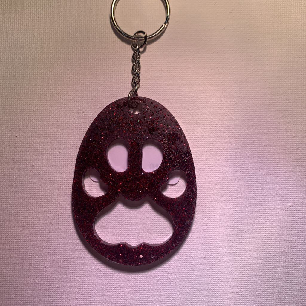 Blingin' Badges- Dog Paw Oval key chain