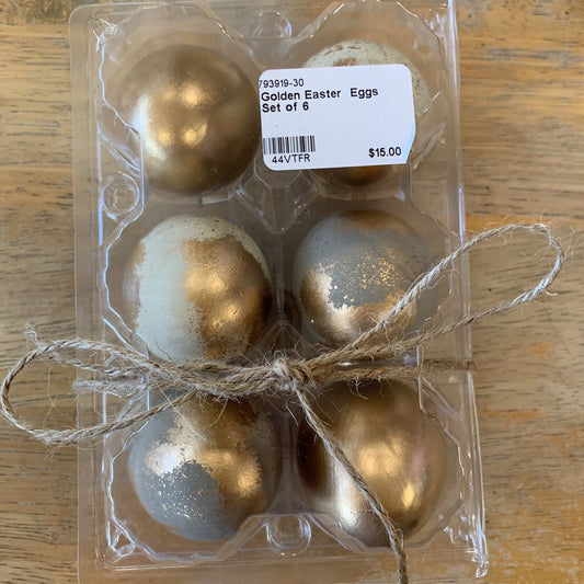 Golden Easter Eggs Set of 6