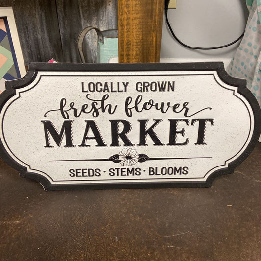 Fresh Flower Market Metal Sign