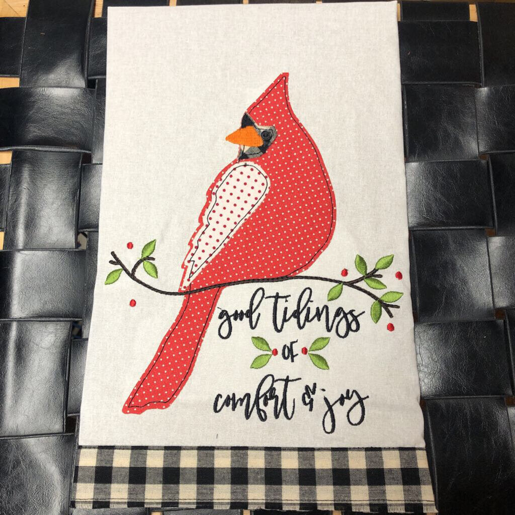 Good Tidings Red Bird/ Tea Towel