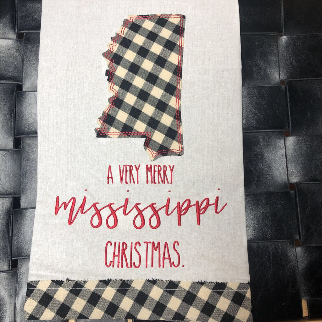 Mississippi Merry Christmas Tea Towel