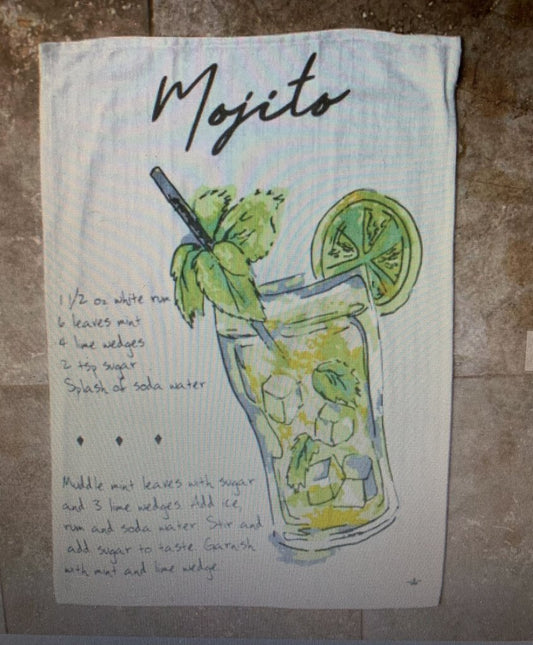 Mojito Recipe Bar Towel