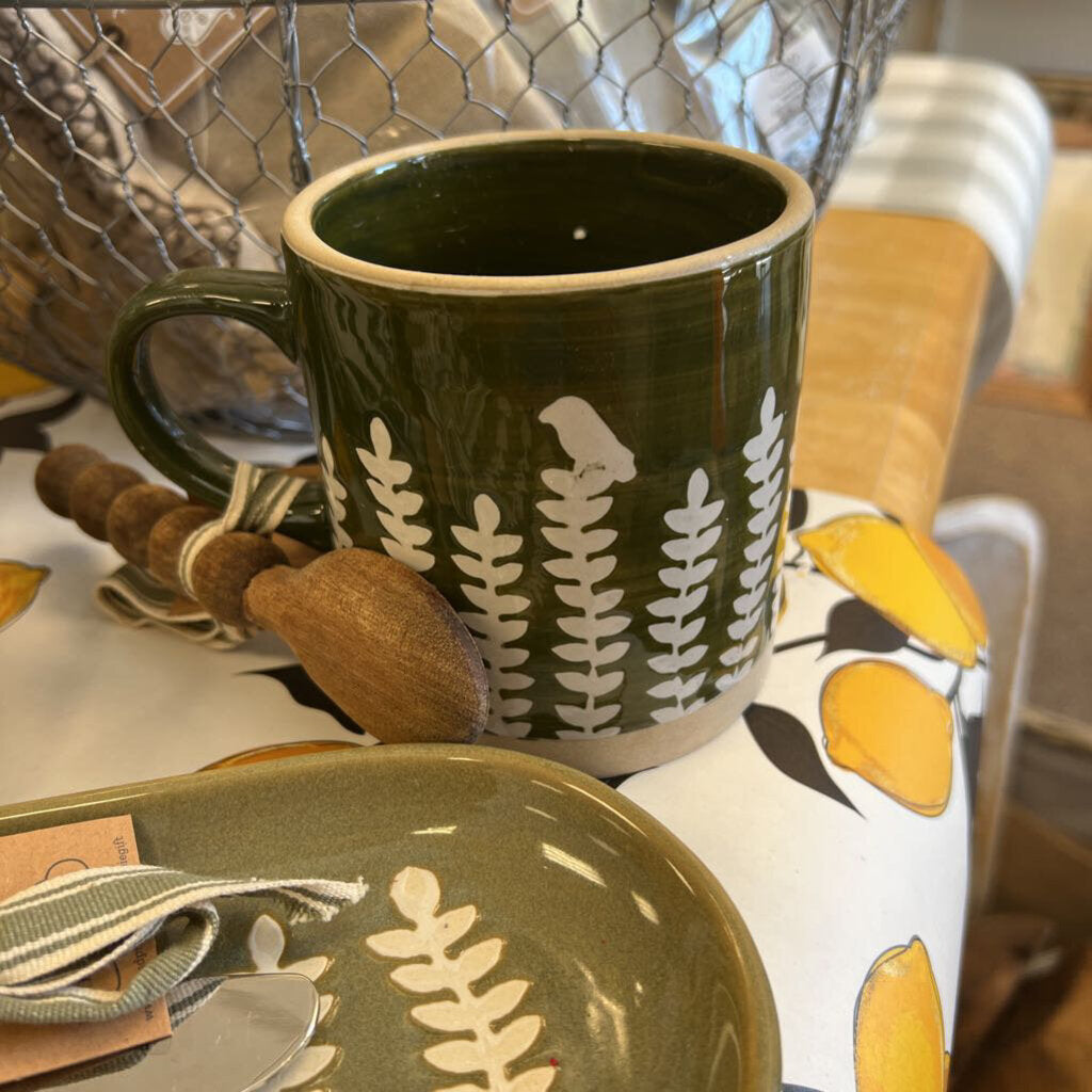 Green Leaf Mug & Spoon Set
