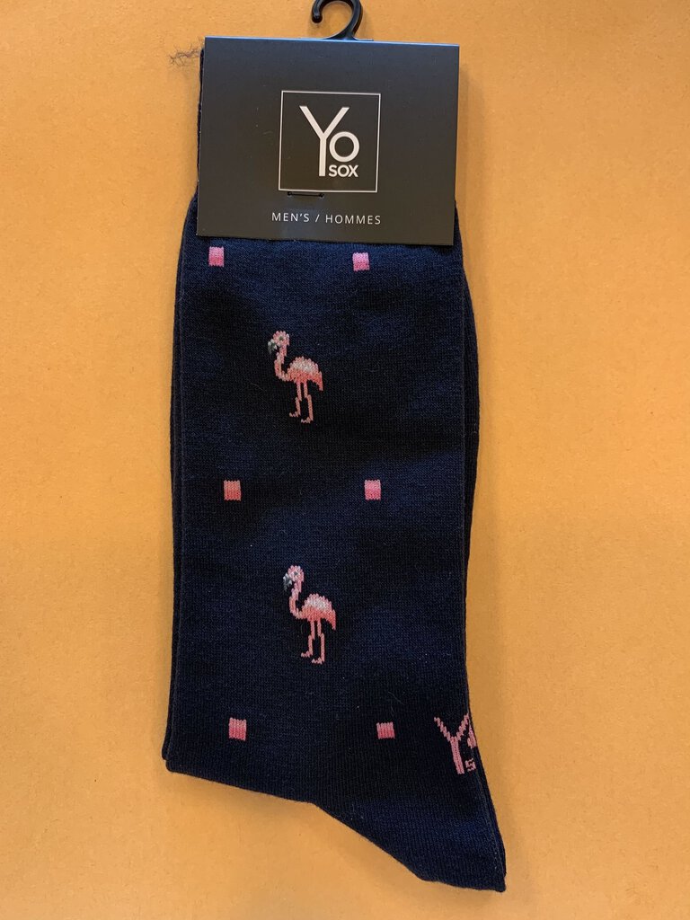 Men's Crew Sock, Mini Flamingo