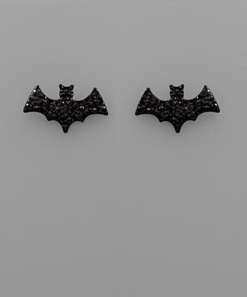 Glitter Bat Stud Earrings