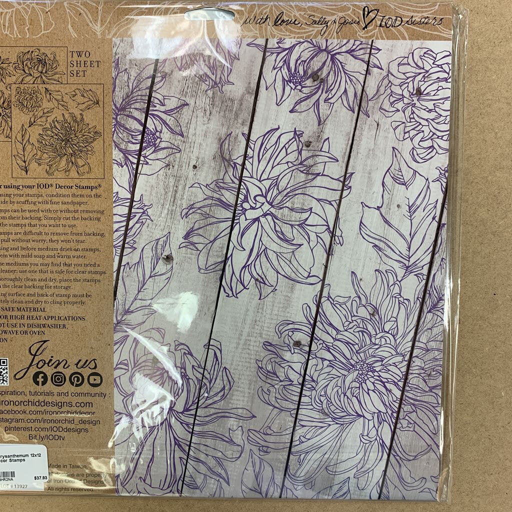 Chrysanthemum 12x12 Decor Stamps