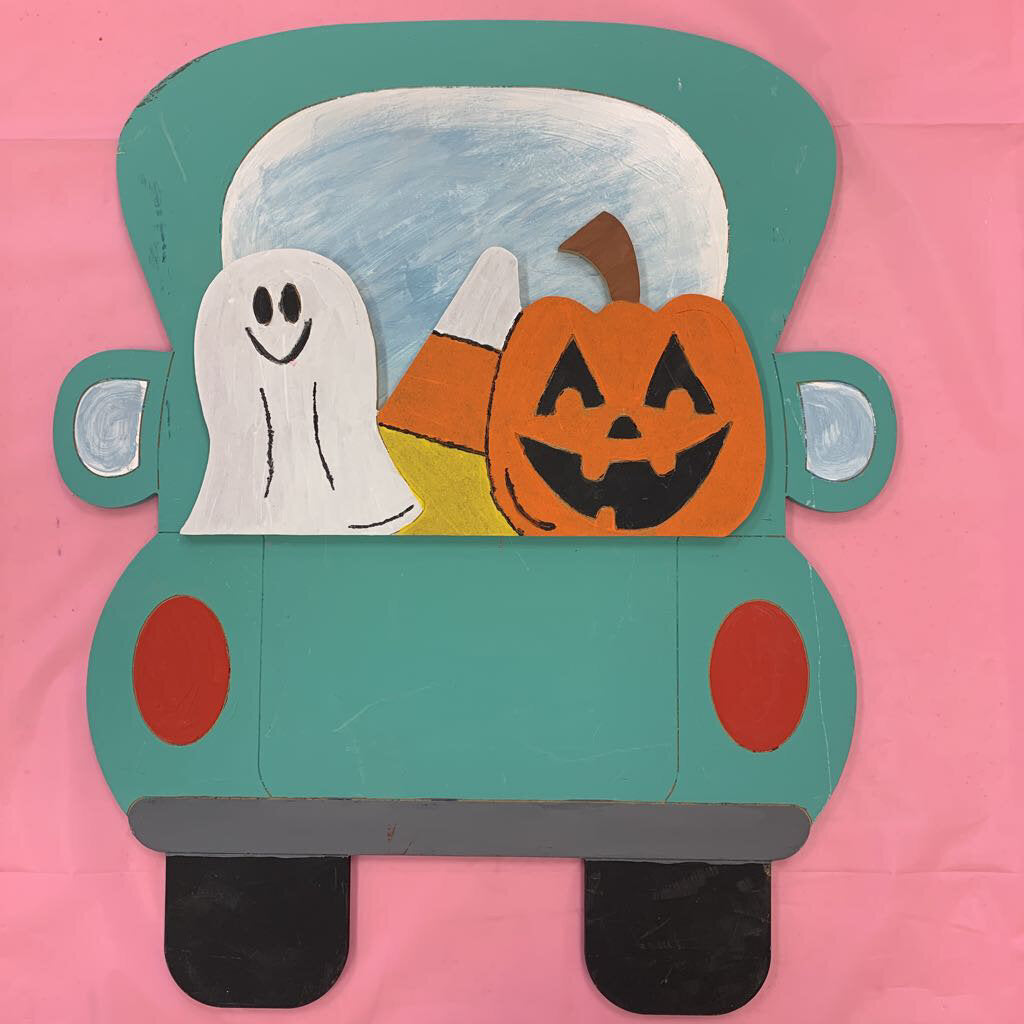 18" Truck - Sign - Halloween Ghost