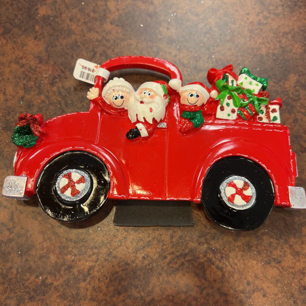Holiday Ornament- Santa's Truck Family of 3