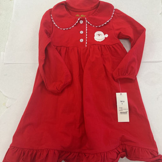 Red Long Sleeve Santa Gown-4t