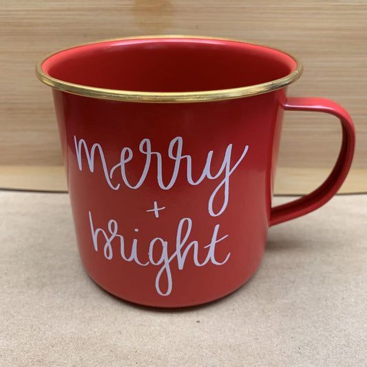 Merry and Bright Campfire Coffee Mug Enamel