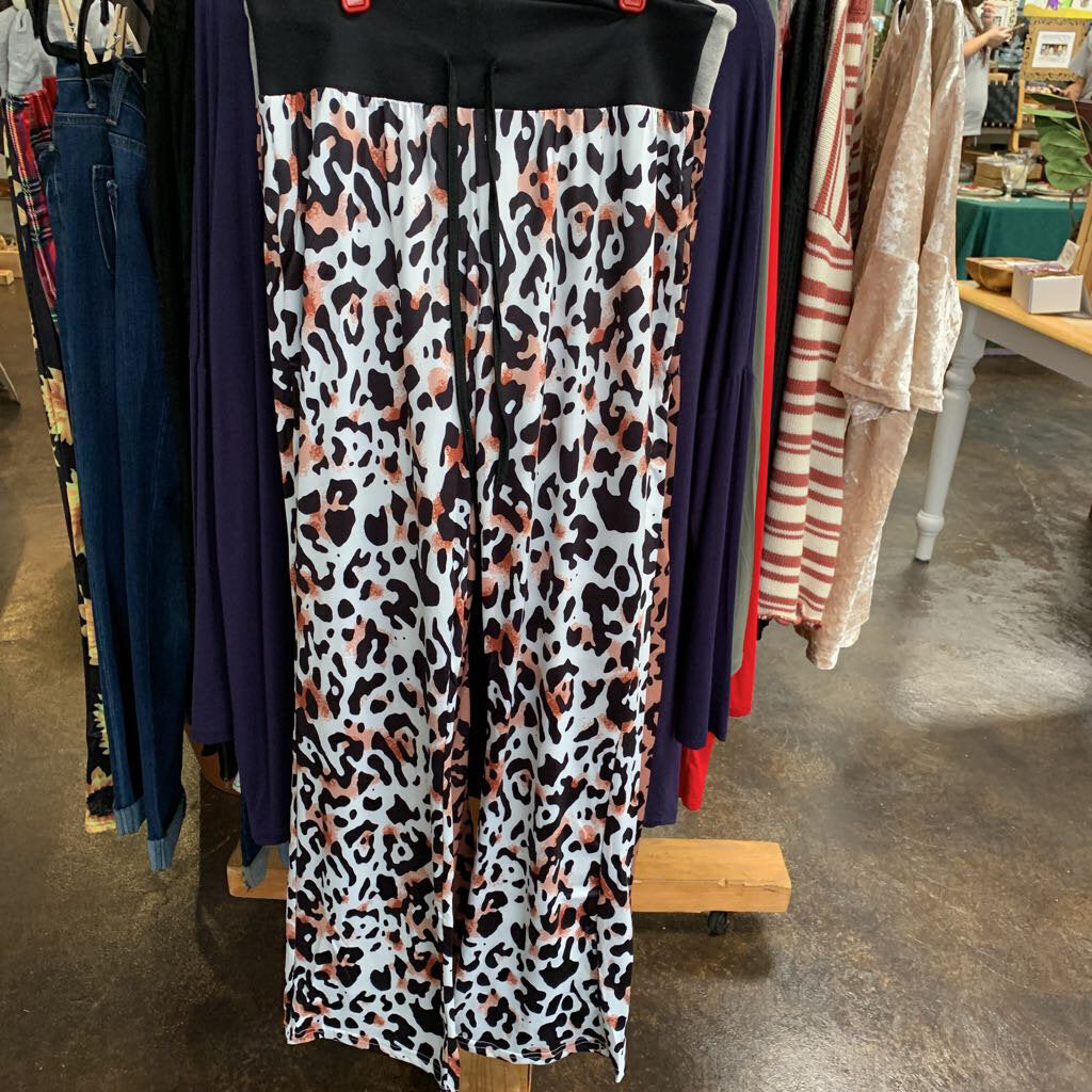 White, Black, and Brown Cheetah Pajama Pants