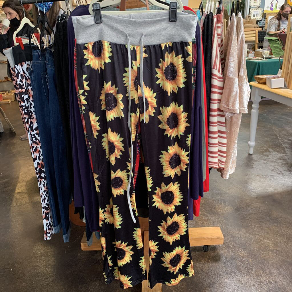 Black Sunflower Pajama Pants