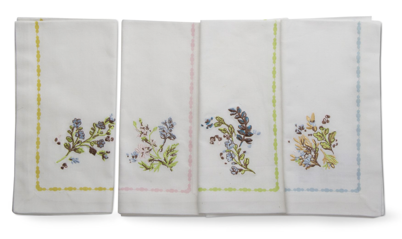 Meadow Embroidered Napkin Set of 4