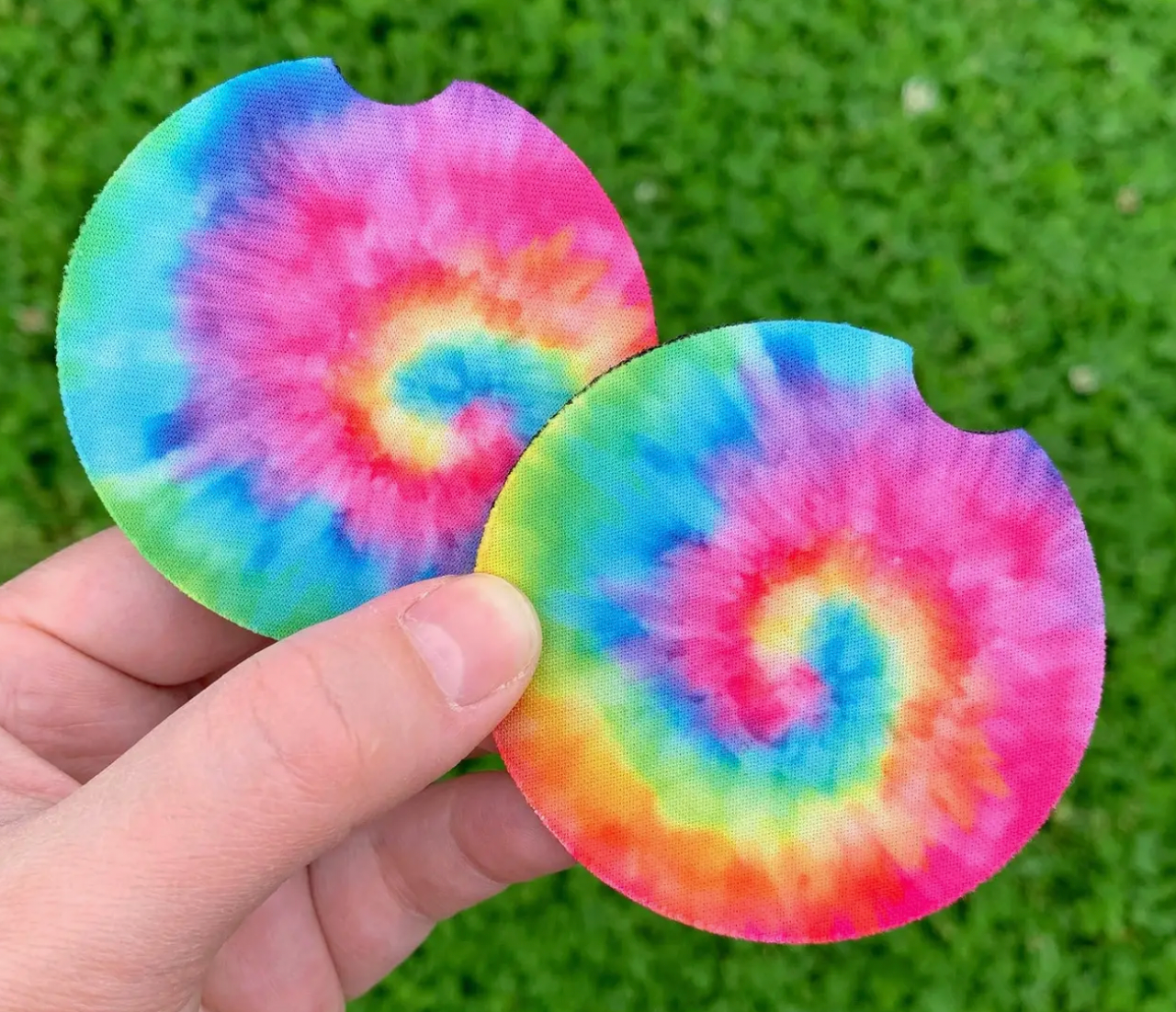 Tie Dye Rainbow Car Coasters