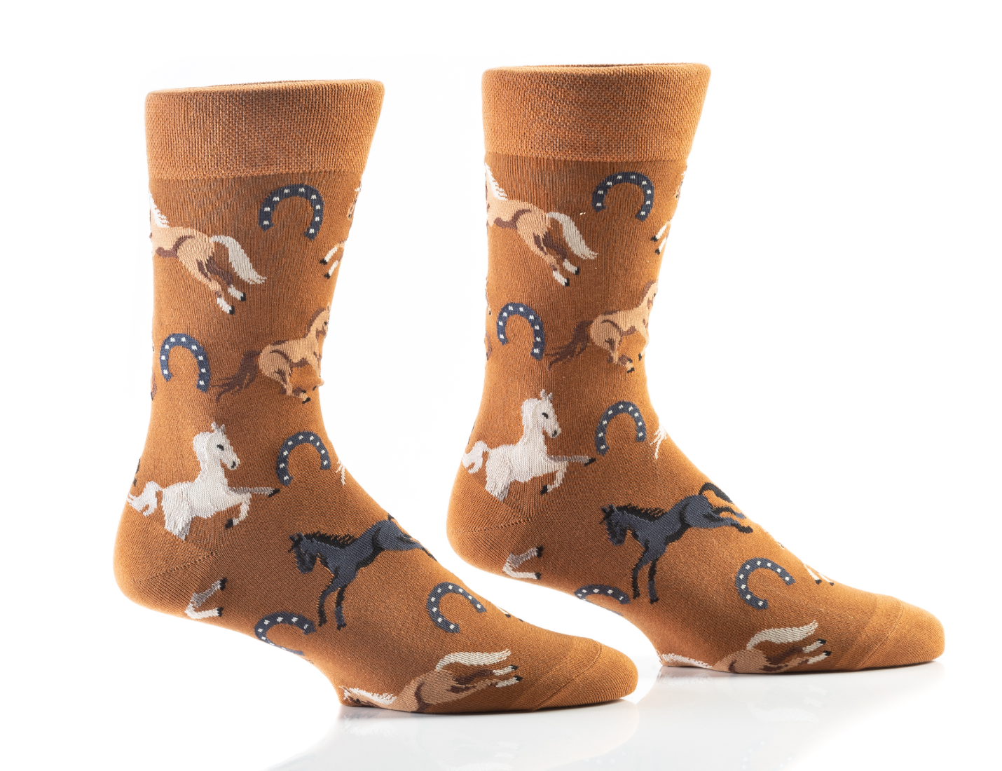 Men's Crew Sock, Horses