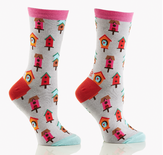 Women's Crew Sock, Birdhouse
