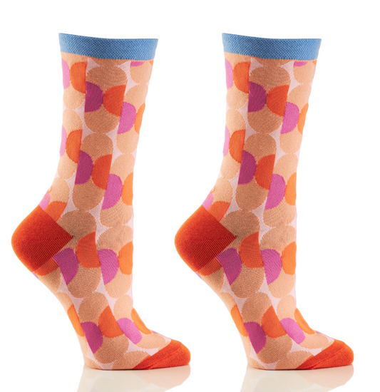 Women's Crew Sock, Retro Ovals