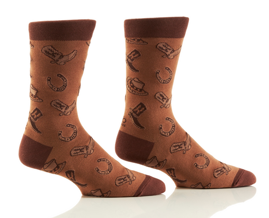 Men's Crew Sock, Cowboys