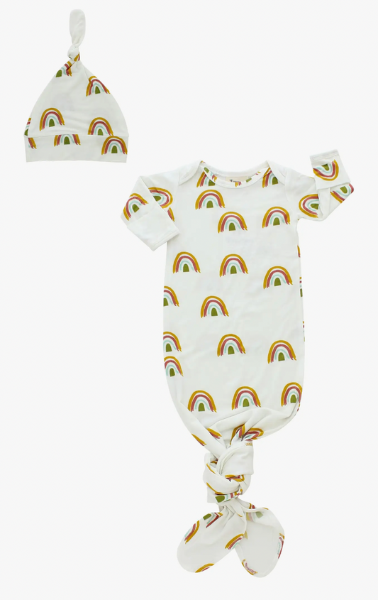 Rainbow Baby Bamboo Knotted Gown Set