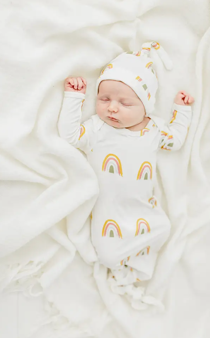 Rainbow Baby Bamboo Knotted Gown Set