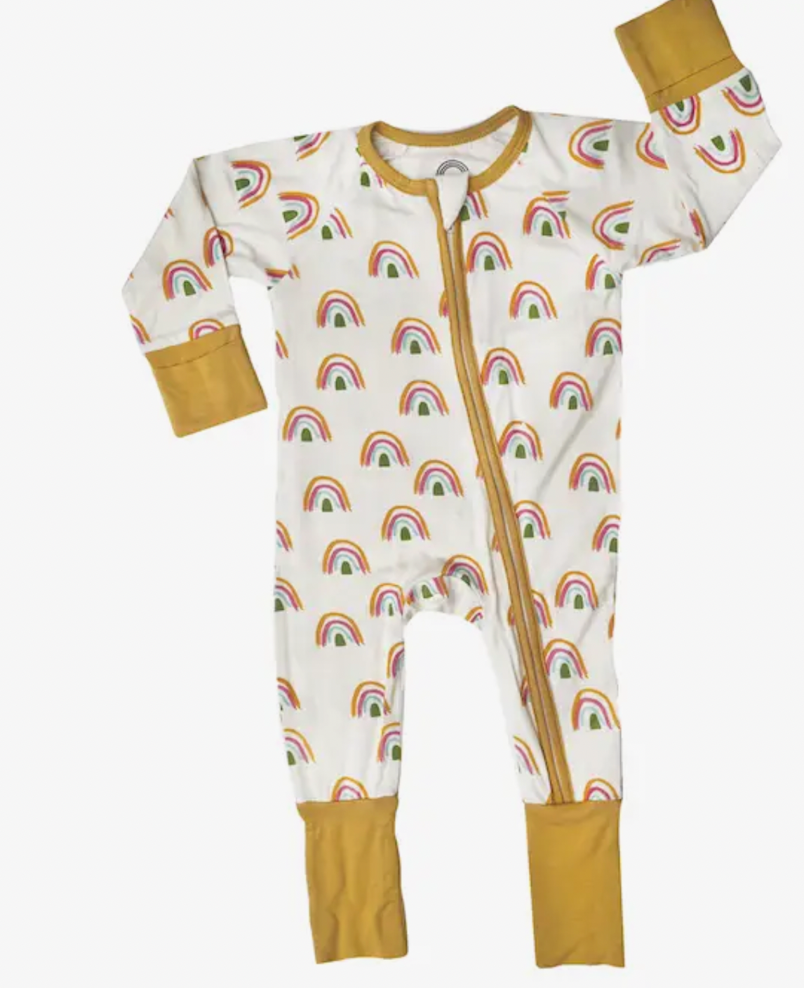 Rainbow Neutral Bamboo Baby Footie Pajamas